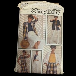 6885 Size 14 Simplicity Sewing Pattern Partially cut.